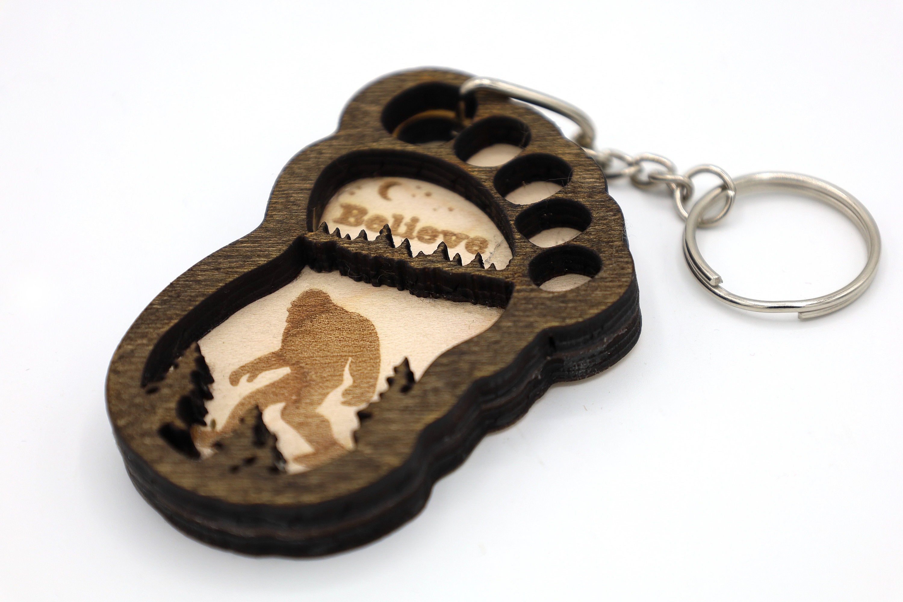 2 Layer Bigfoot Keychain SVG File Instant Download