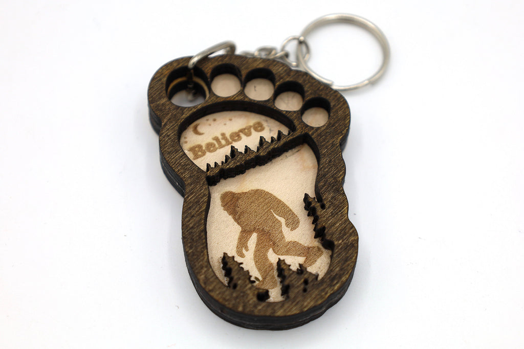 2 Layer Bigfoot Keychain SVG File Instant Download