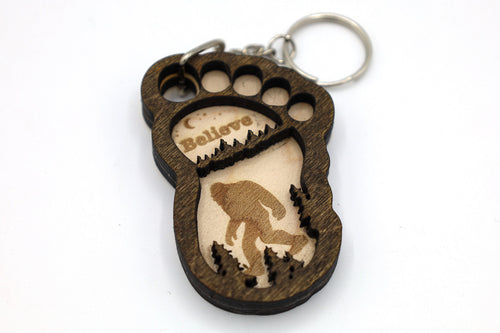 2 Layer Bigfoot Keychain SVG File Instant Download