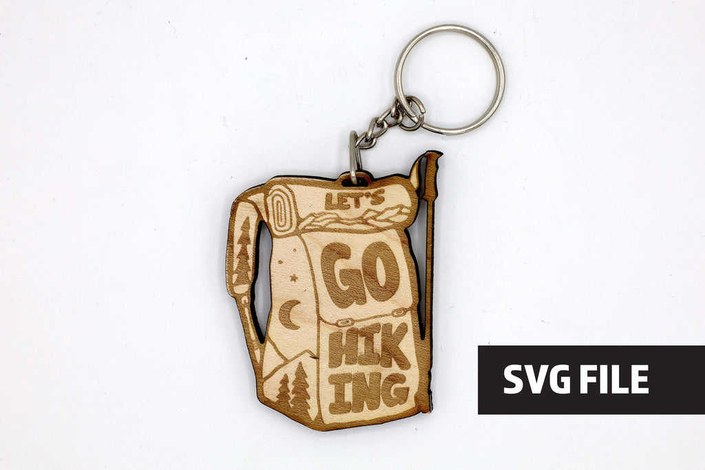 Hiking Keychain SVG File Instant download