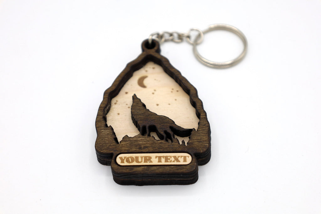 DIY 2 Layer Arrowhead Wolf Keychain craft SVG File Instant Download