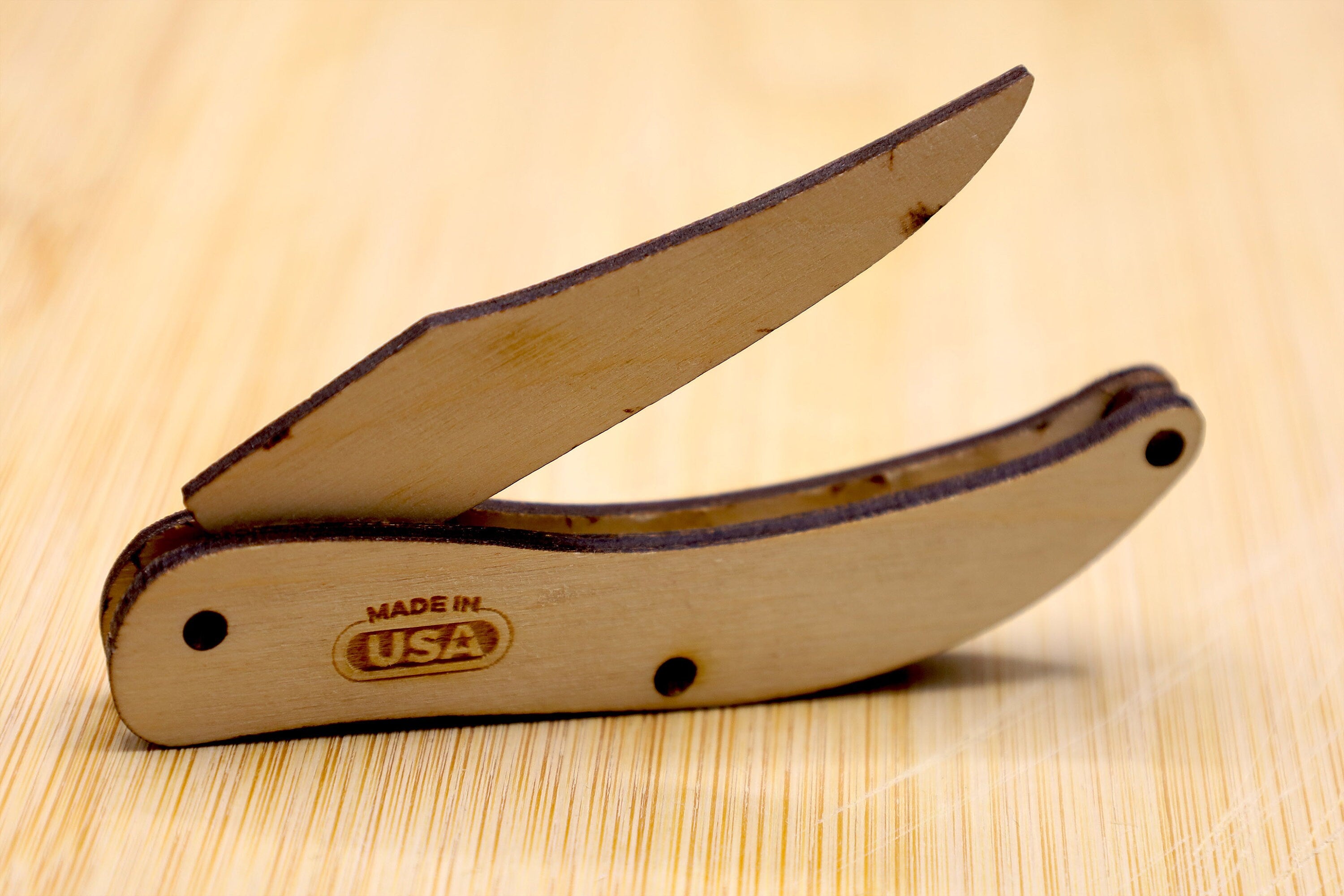 Customizable Wooden Folding Pocket Knife SVG | Laser Cut Knife Template | CNC Laser, Glowforge & LightBurn File