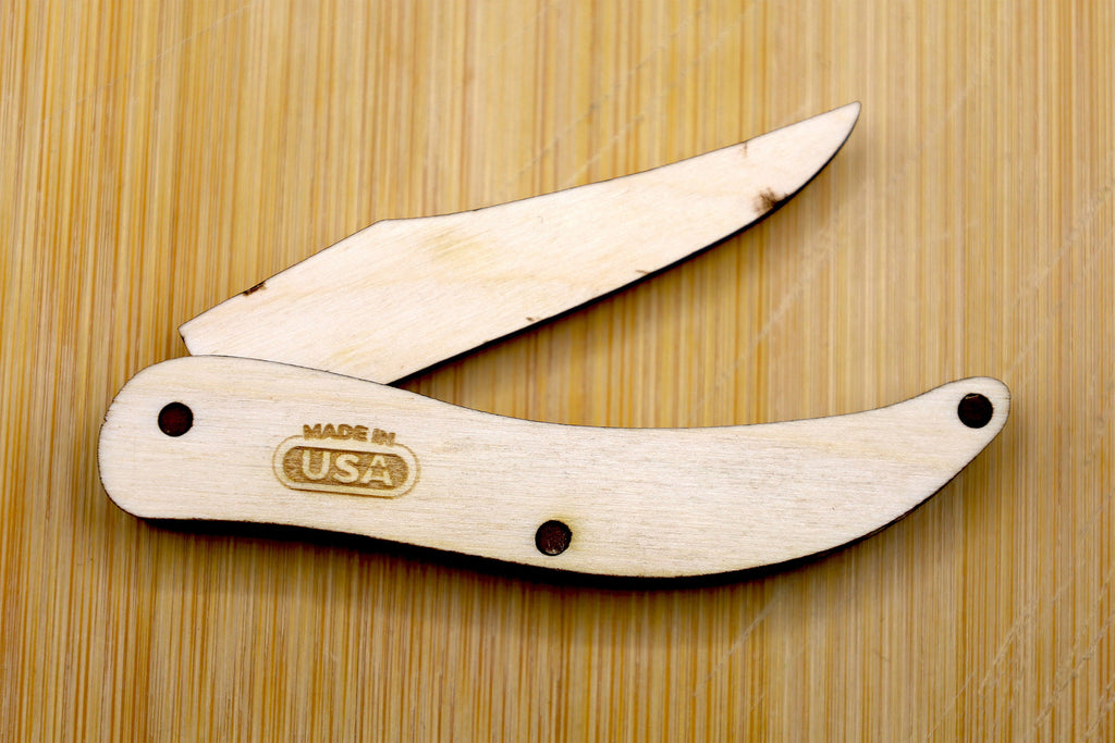 Customizable Wooden Folding Pocket Knife SVG | Laser Cut Knife Template | CNC Laser, Glowforge & LightBurn File