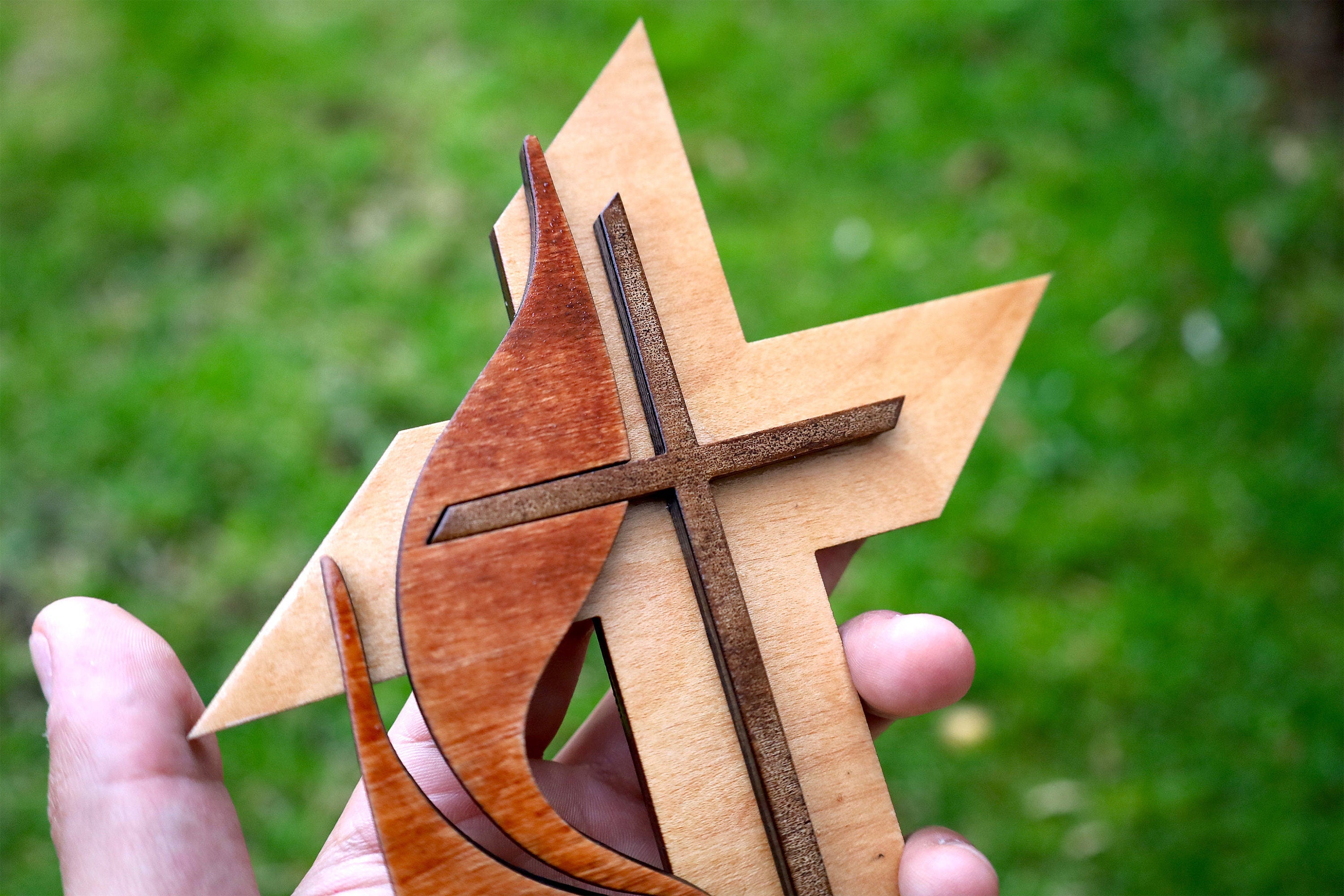 2 Layer Wooden Cross SVG | Christian Laser Cut File | Glowforge SVG | CNC DXF | Faith Wall Art