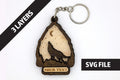 DIY 2 Layer Arrowhead Wolf Keychain craft SVG File Instant Download