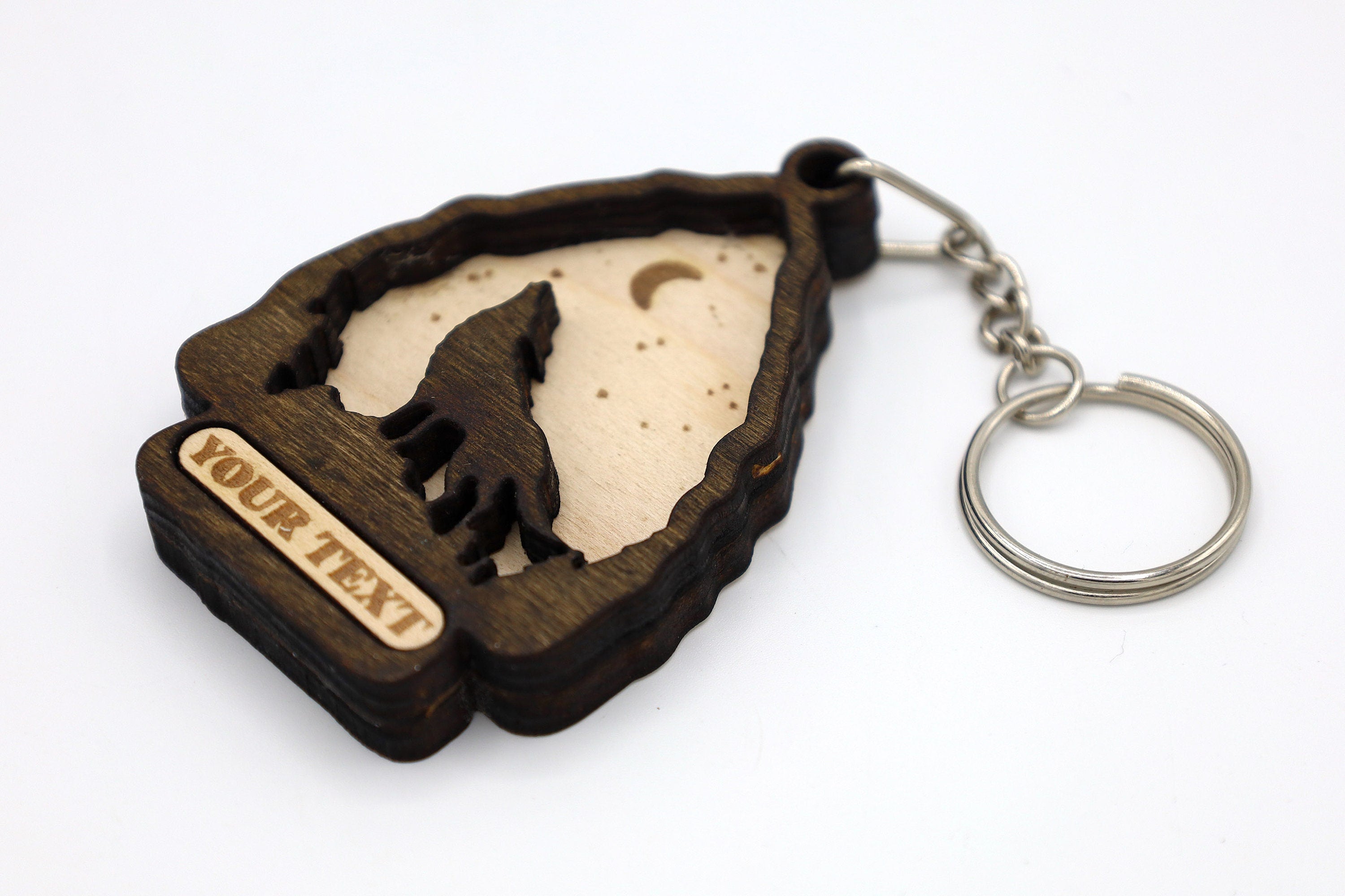 DIY 2 Layer Arrowhead Wolf Keychain craft SVG File Instant Download