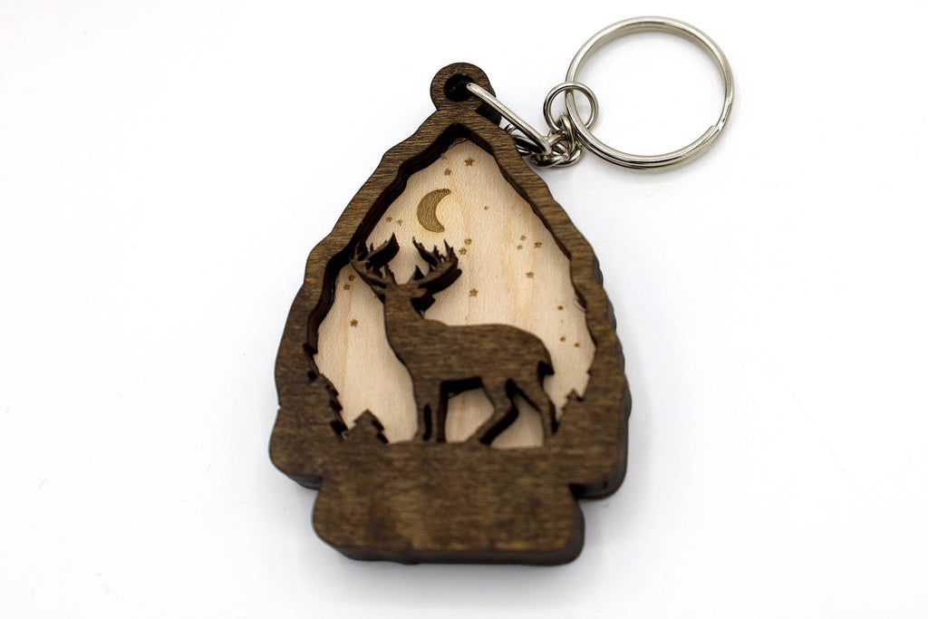 2 Layer Bear, Dear, Elk, Wolf Keychain/Ornament craft SVG, DXF File Instant Download