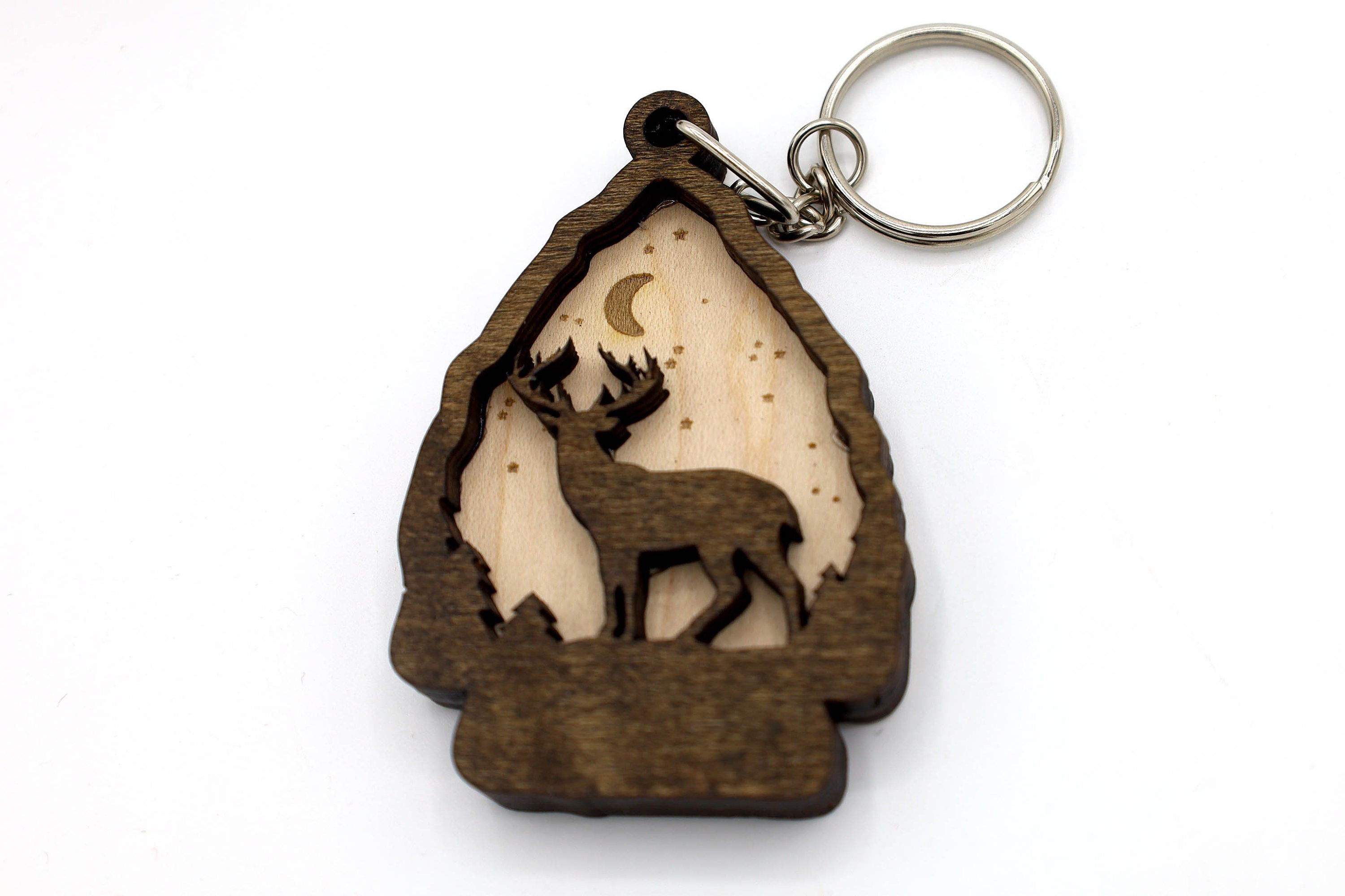 2 Layer Bear, Dear, Elk, Wolf Keychain/Ornament craft SVG, DXF File Instant Download