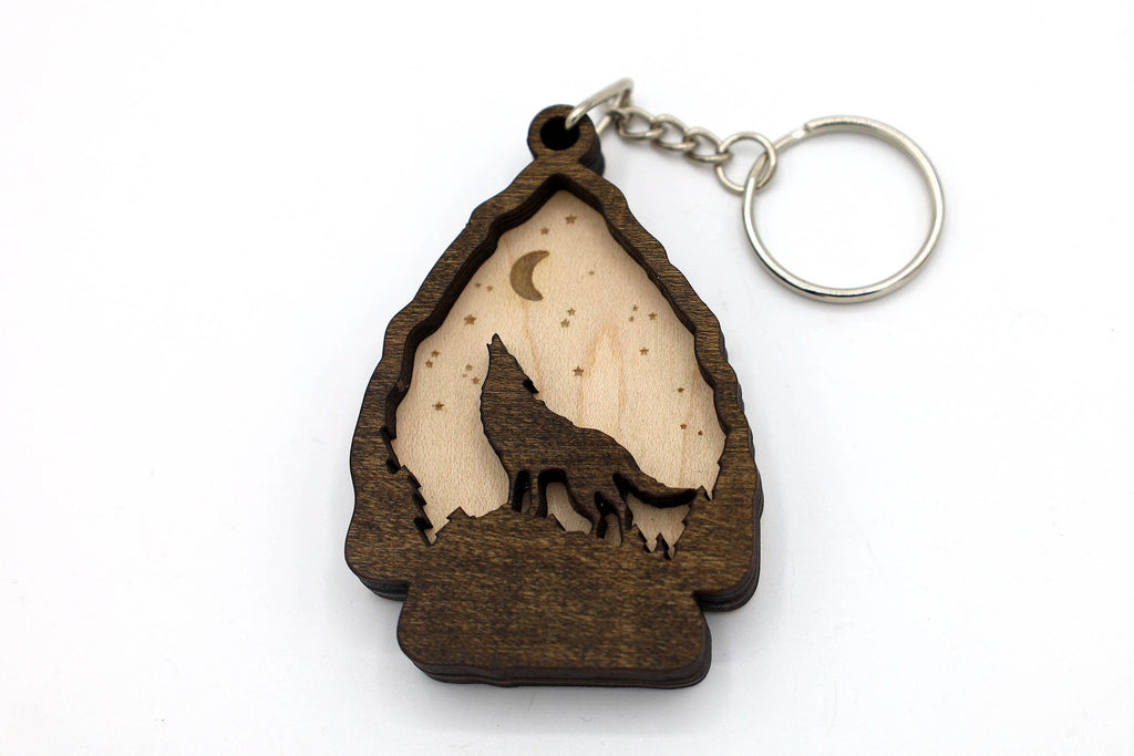 2 Layer Bear, Dear, Elk, Wolf Keychain/Ornament craft SVG, DXF File Instant Download