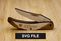 Customizable Wooden Folding Pocket Knife SVG | Laser Cut Knife Template | CNC Laser, Glowforge & LightBurn File