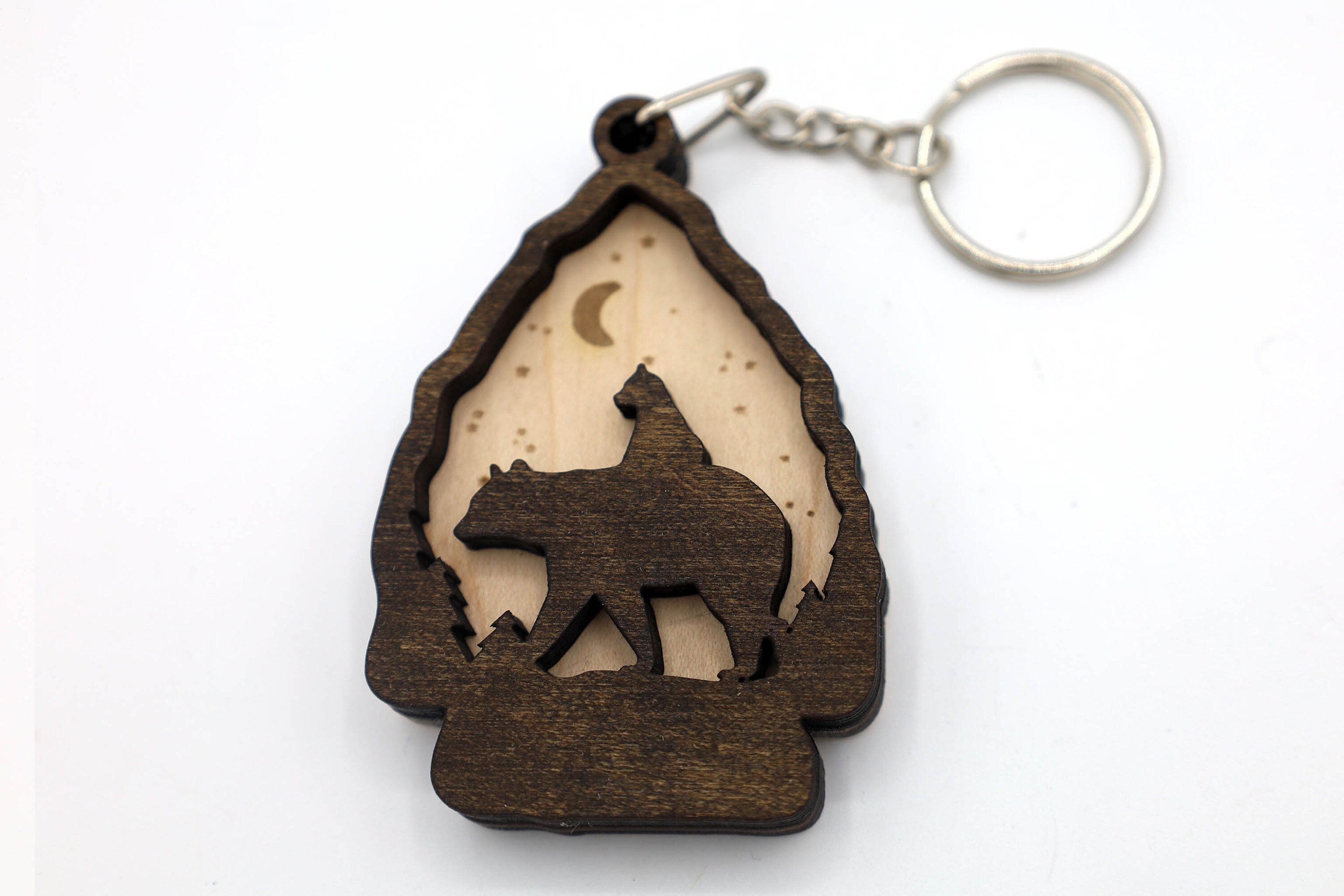 2 Layer Bear, Dear, Elk, Wolf Keychain/Ornament craft SVG, DXF File Instant Download