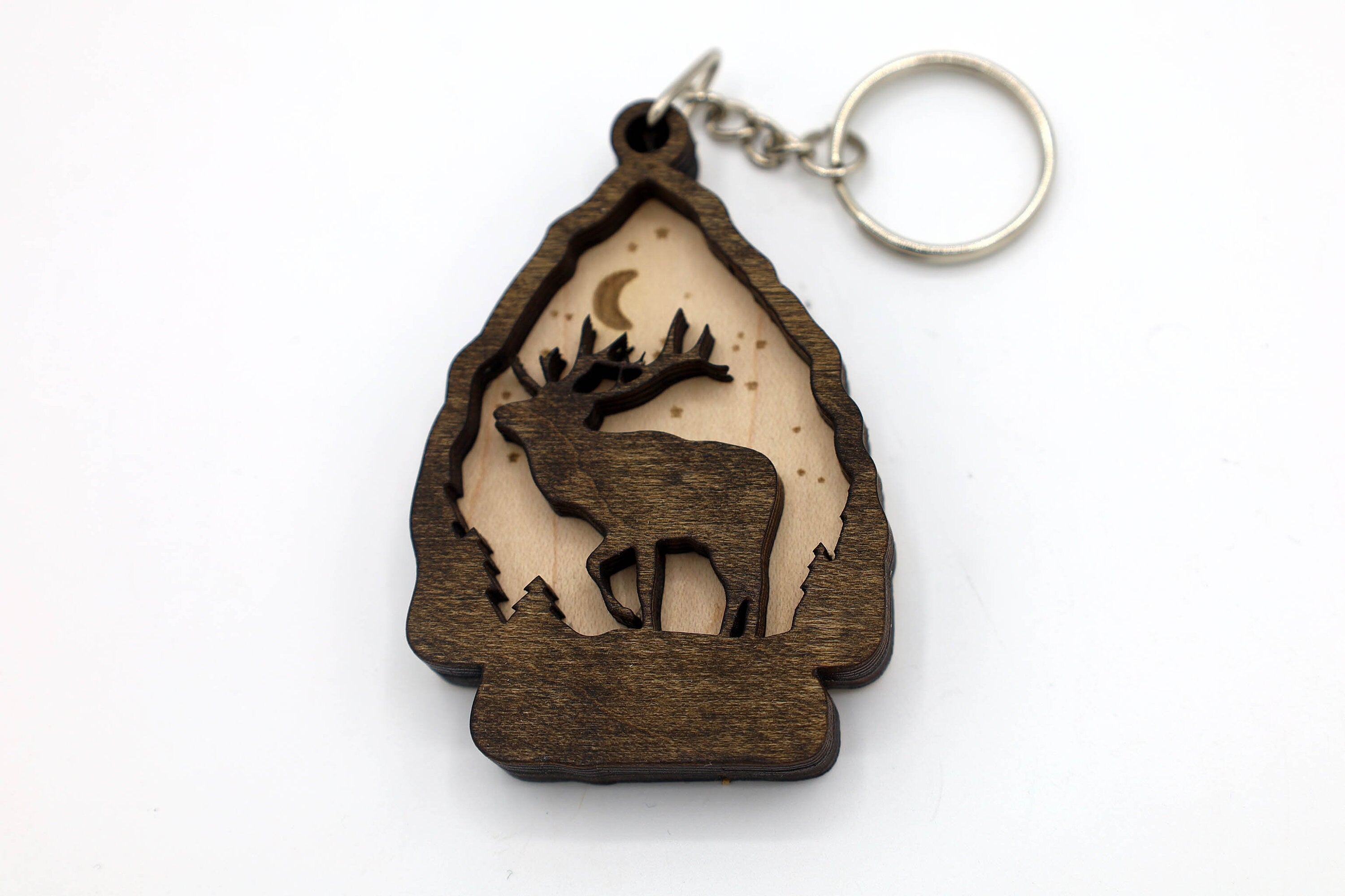 2 Layer Bear, Dear, Elk, Wolf Keychain/Ornament craft SVG, DXF File Instant Download