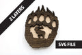 2 Layer Bear Paw Elk Magnet DIY craft SVG, DXF File Instant Download