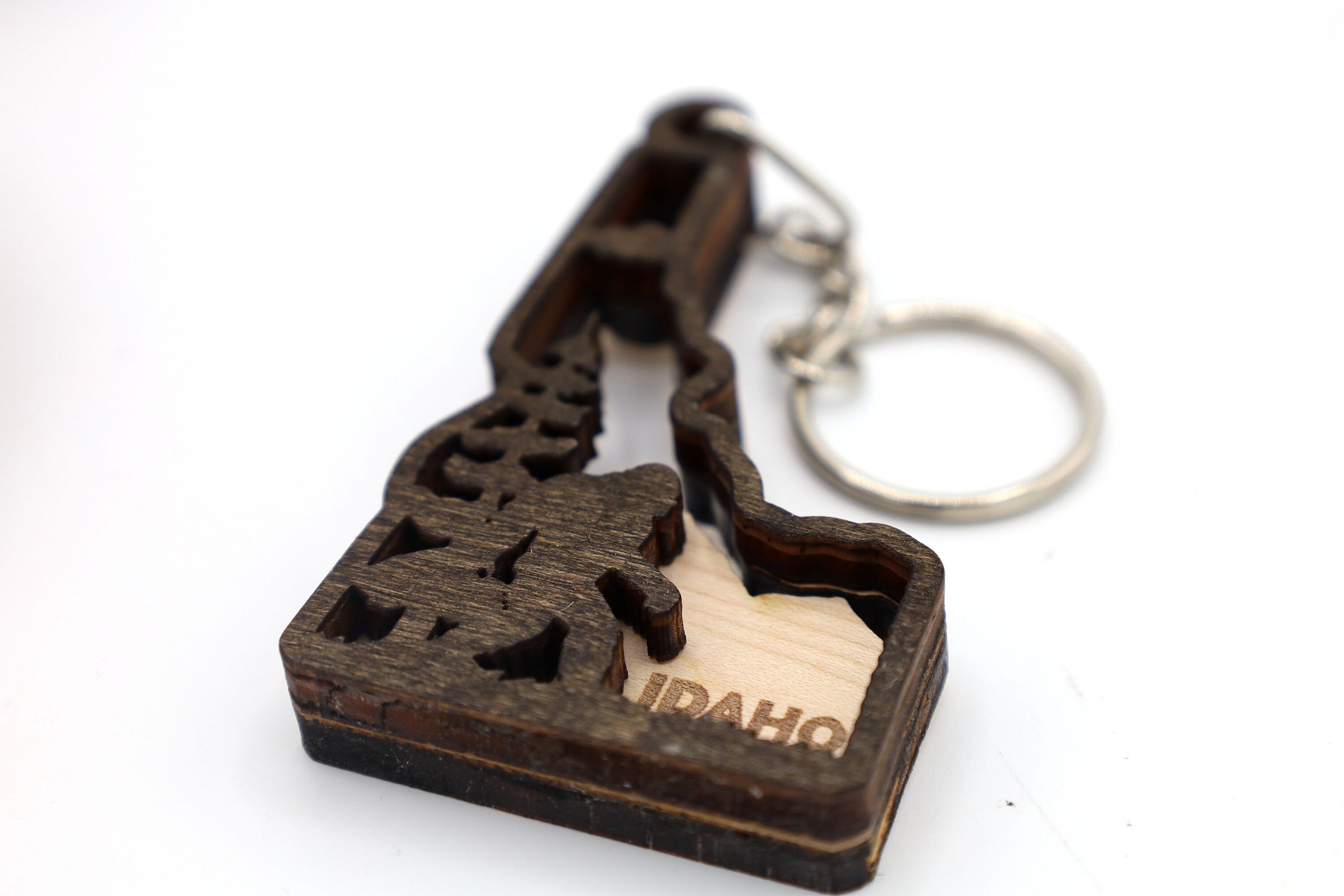 DIY 2 Layer Idaho State Bigfoot Keychain craft SVG, DXF File Instant Download