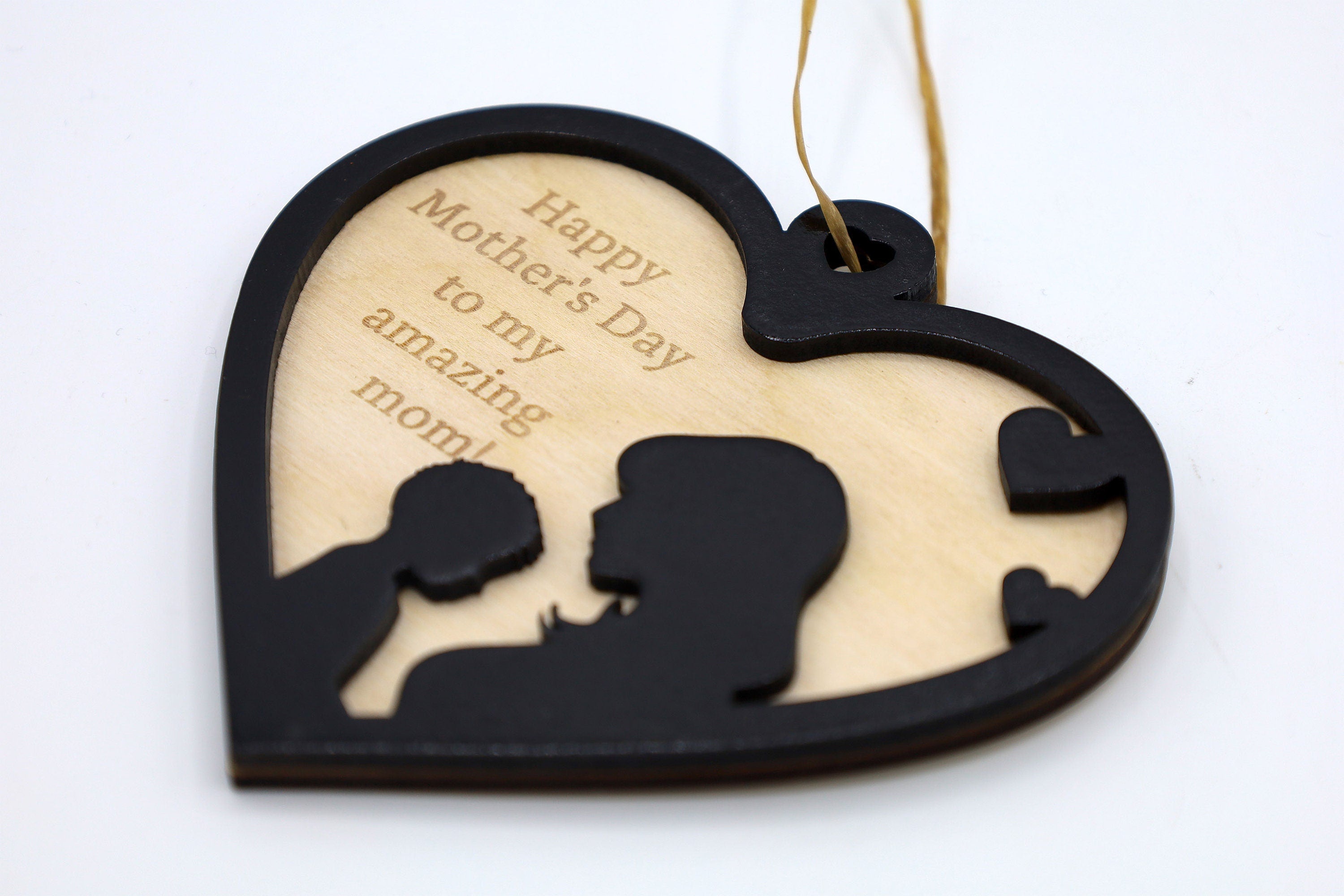 DIY 2 Layer Mothers Day Ornament Gift Boy and Girl craft SVG, dxf File Instant Download