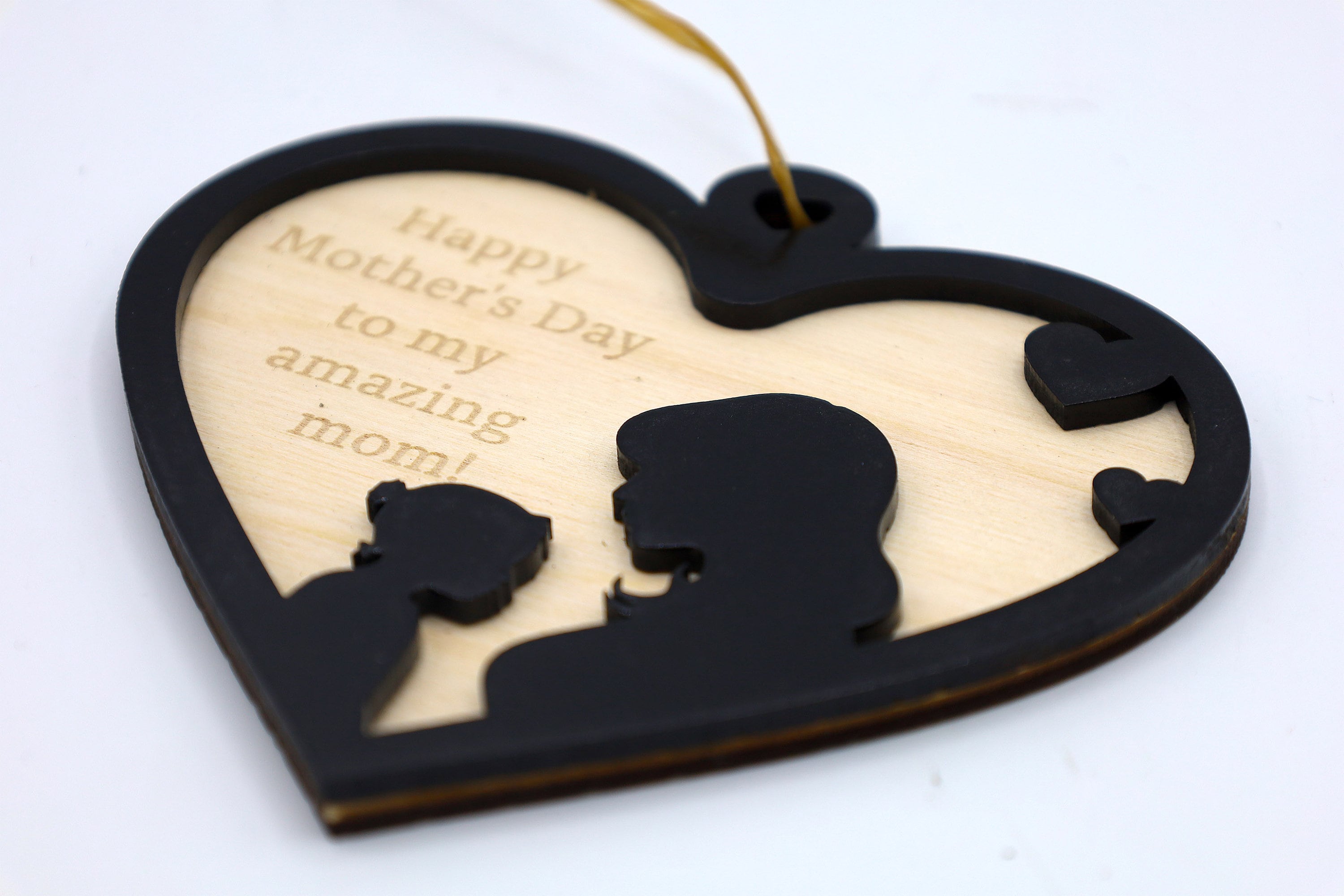 DIY 2 Layer Mothers Day Ornament Gift Boy and Girl craft SVG, dxf File Instant Download