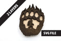 2 Layer Bear Paw Bigfoot Magnet DIY craft SVG, DXF File Instant Download