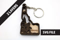DIY 2 Layer Idaho State Bigfoot Keychain craft SVG, DXF File Instant Download