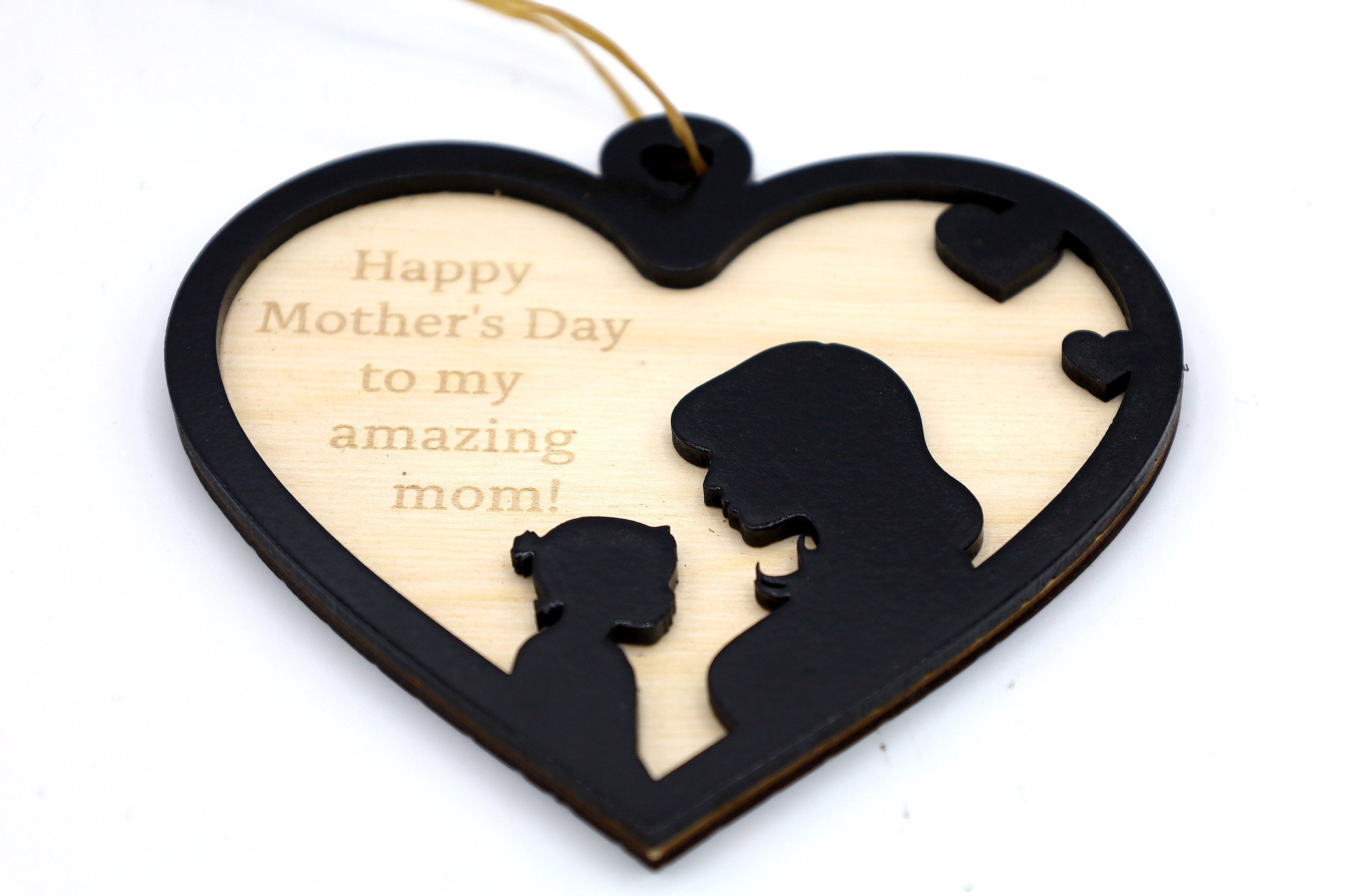 DIY 2 Layer Mothers Day Ornament Gift Boy and Girl craft SVG, dxf File Instant Download