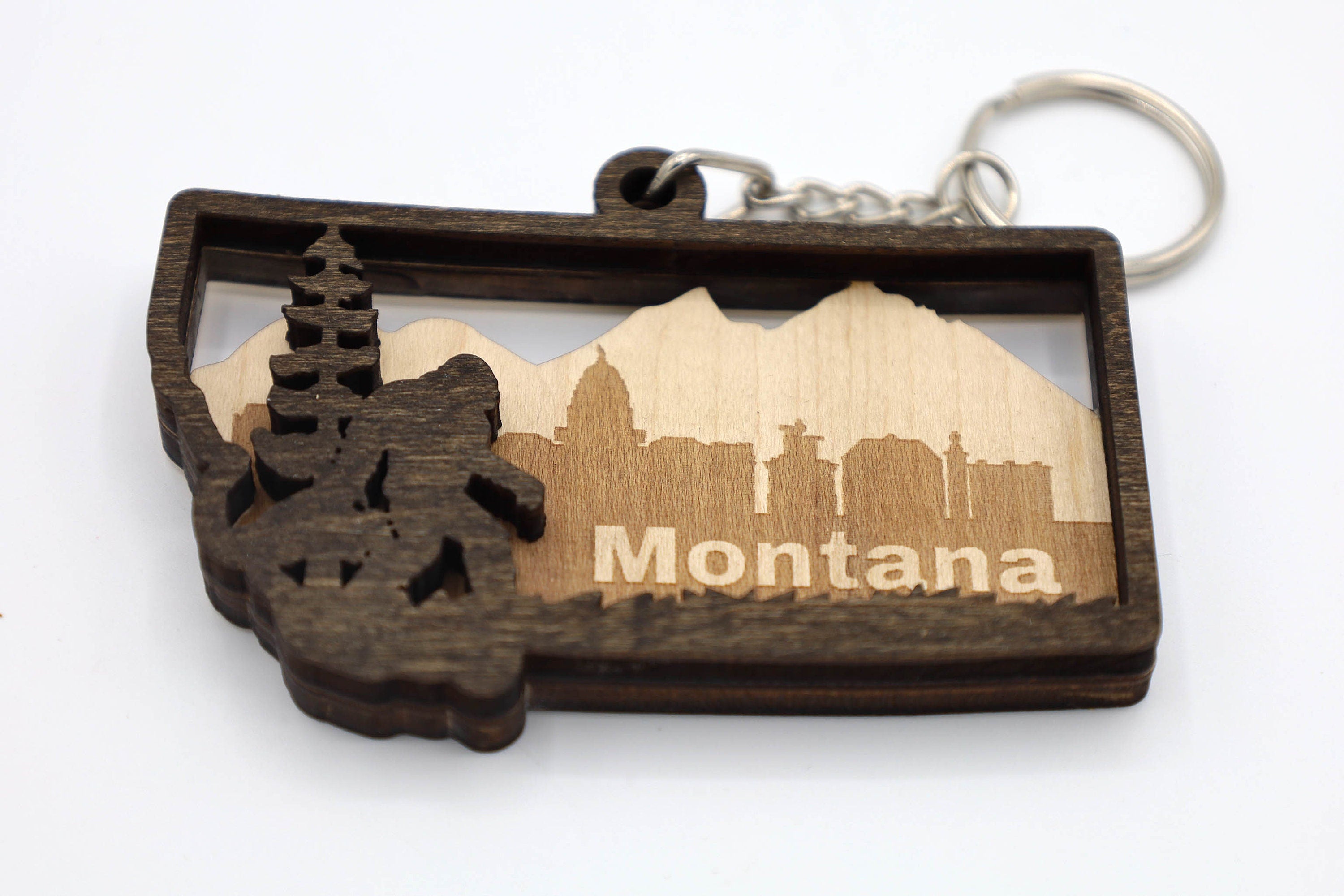 Montana State Bigfoot Keychain and Magnet craft SVG, DXF DIY 2 Layers File Instant Download
