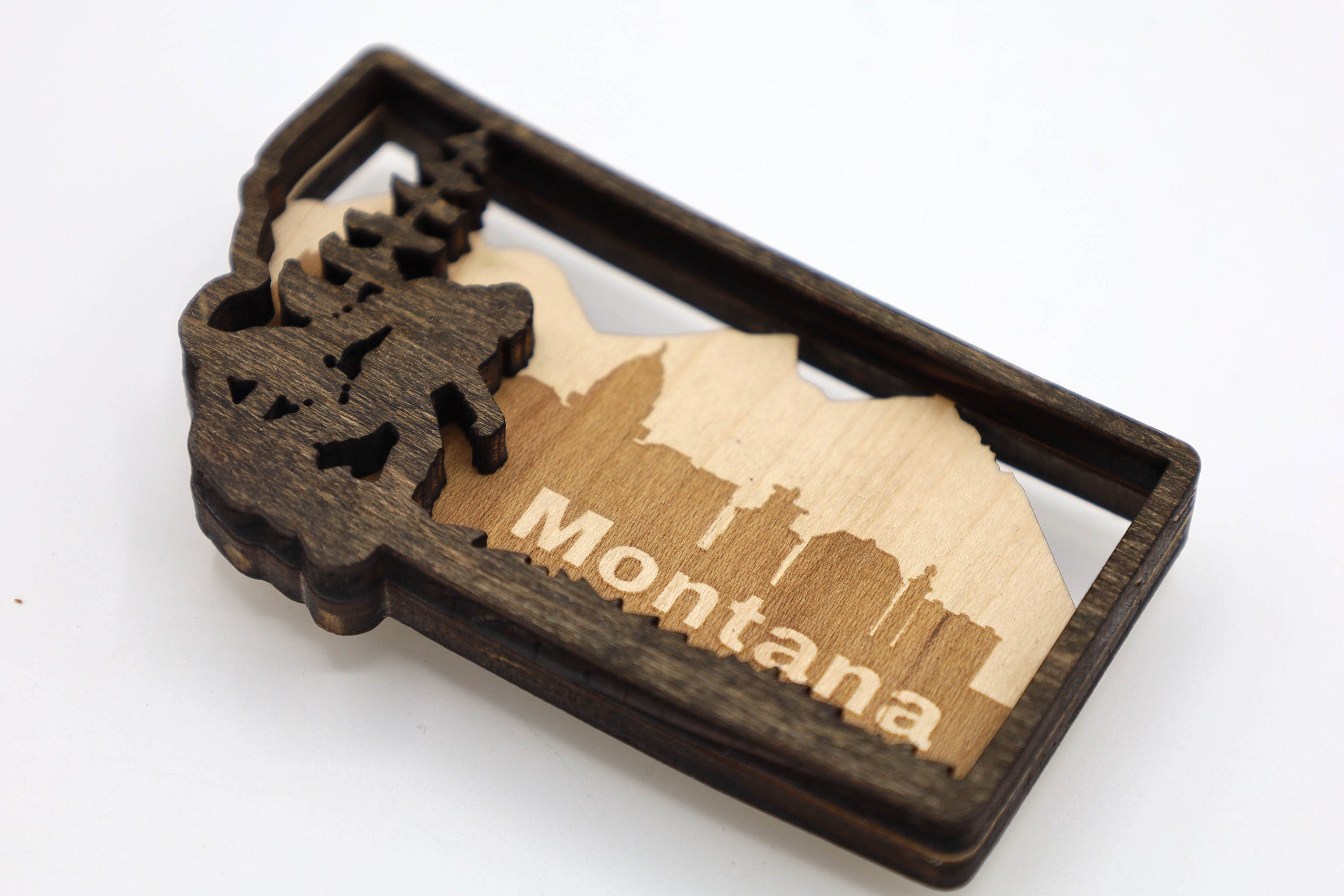 Montana State Bigfoot Keychain and Magnet craft SVG, DXF DIY 2 Layers File Instant Download
