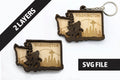 Washington State Bigfoot Keychain and Magnet craft SVG, DXF DIY 2 Layers File Instant Download