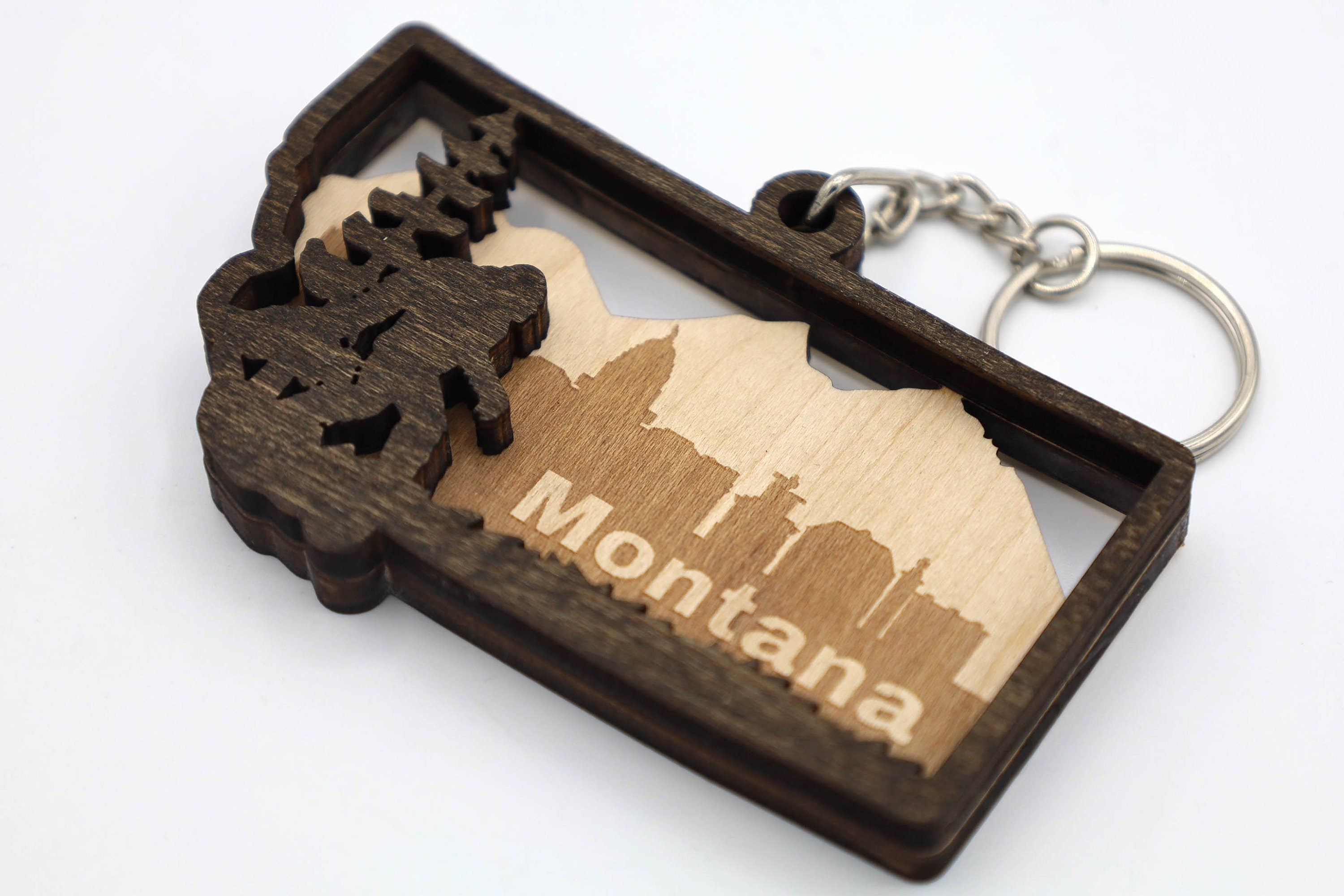 Montana State Bigfoot Keychain and Magnet craft SVG, DXF DIY 2 Layers File Instant Download