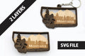 Montana State Bigfoot Keychain and Magnet craft SVG, DXF DIY 2 Layers File Instant Download