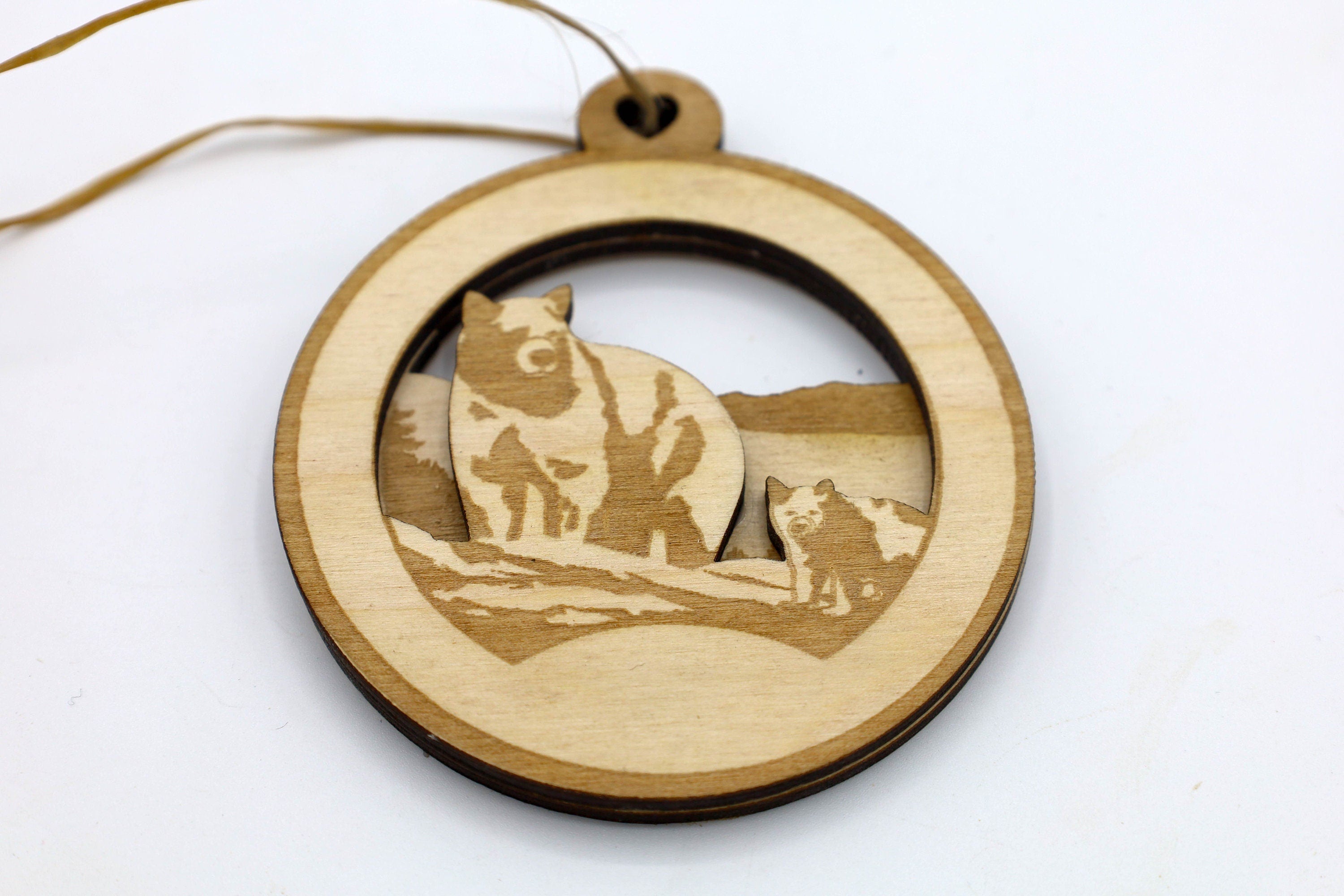 DIY 2 Layer Bear Christmas Ornament Mountain craft SVG, dxf, JPGFile Instant Download