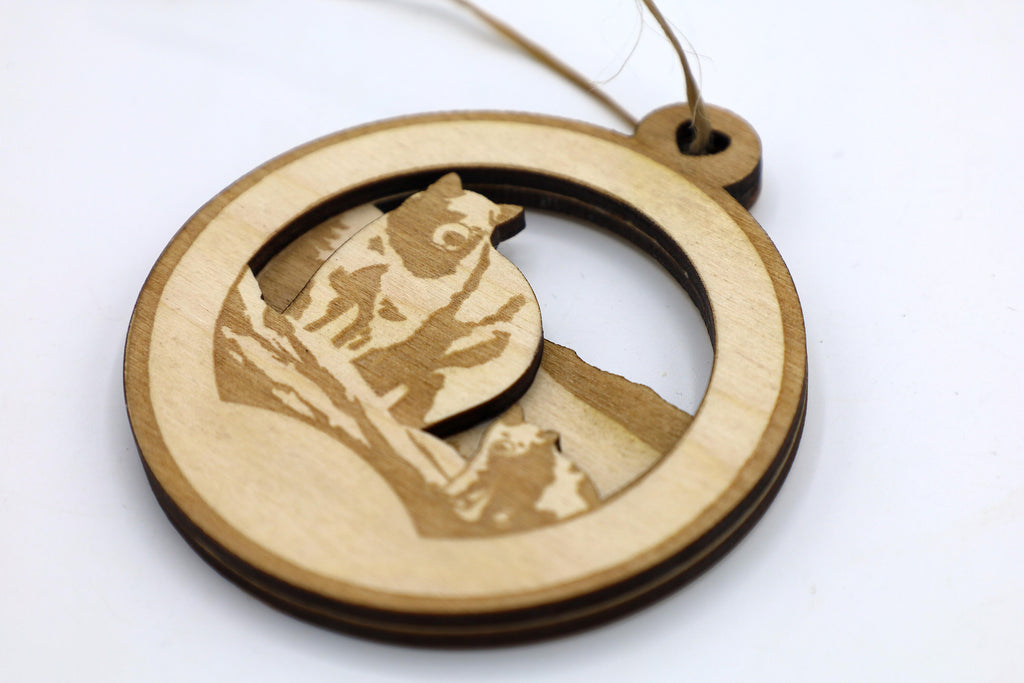 DIY 2 Layer Bear Christmas Ornament Mountain craft SVG, dxf, JPGFile Instant Download