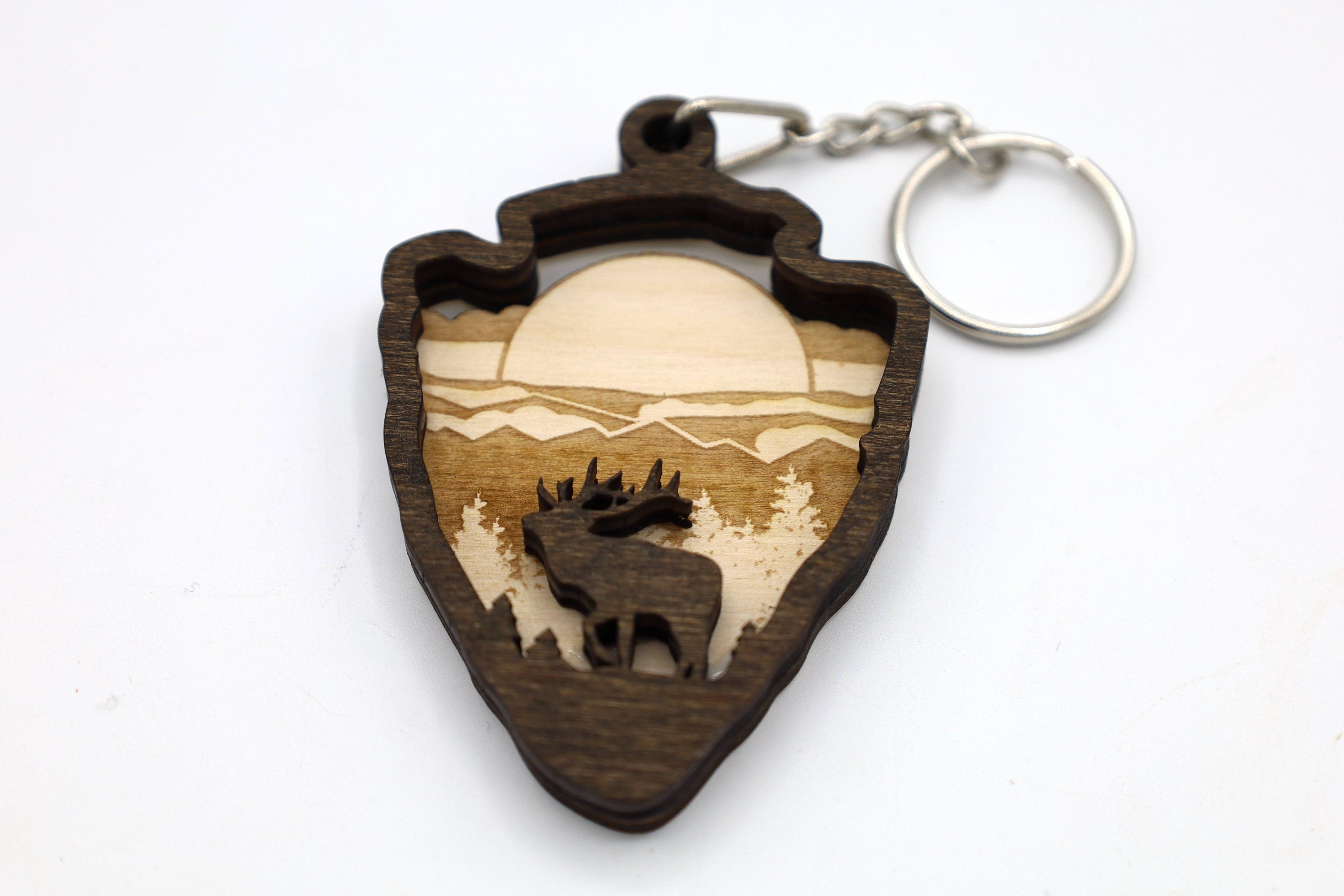 DIY 2 Layer Arrowhead Elk Keychain craft SVG, png, dxf File Instant Download