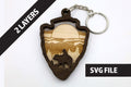 DIY 2 Layer Arrowhead Bear Keychain craft SVG, png, dxf File Instant Download