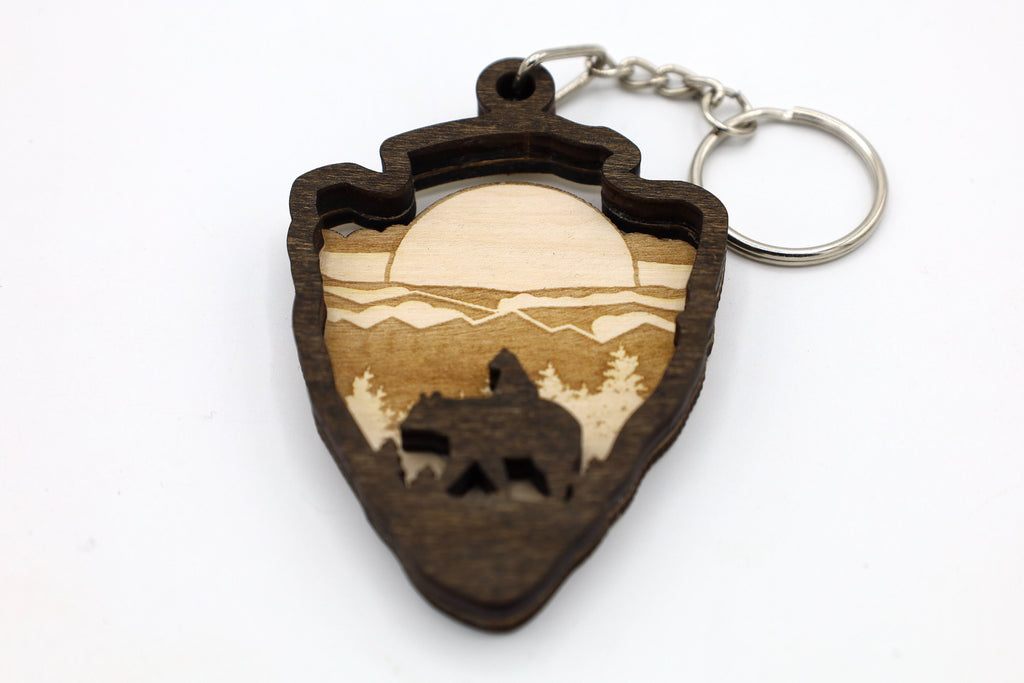DIY 2 Layer Arrowhead Bear Keychain craft SVG, png, dxf File Instant Download