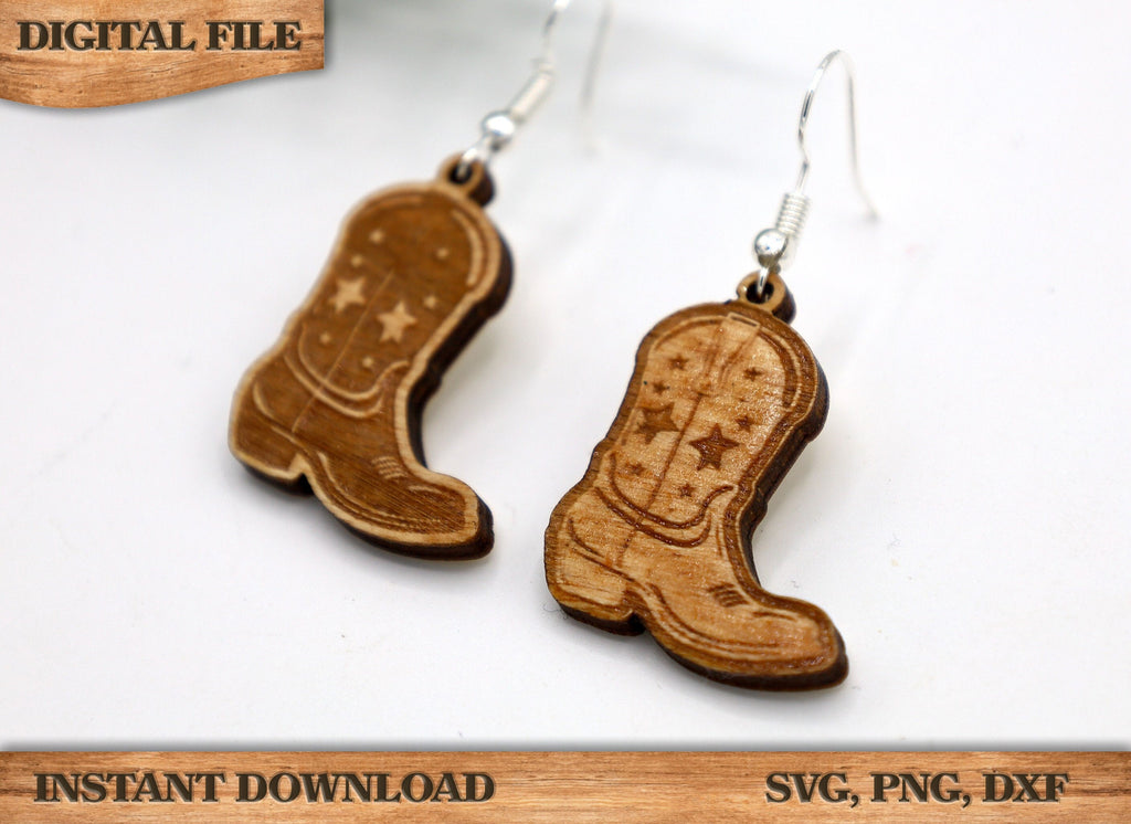 Boot Themed Earring SVG, PNG, dxf Digital File Instant Download