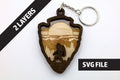 DIY 2 Layer Arrowhead Bigfoot Keychain craft SVG, png, dxf File Instant Download
