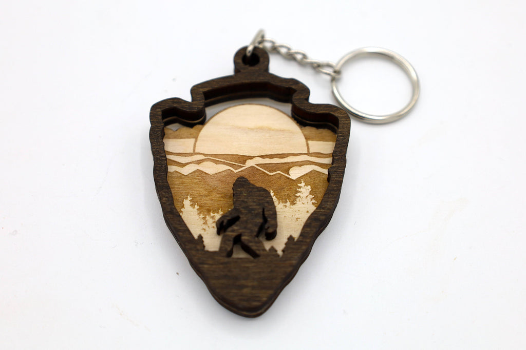 DIY 2 Layer Arrowhead Bigfoot Keychain craft SVG, png, dxf File Instant Download