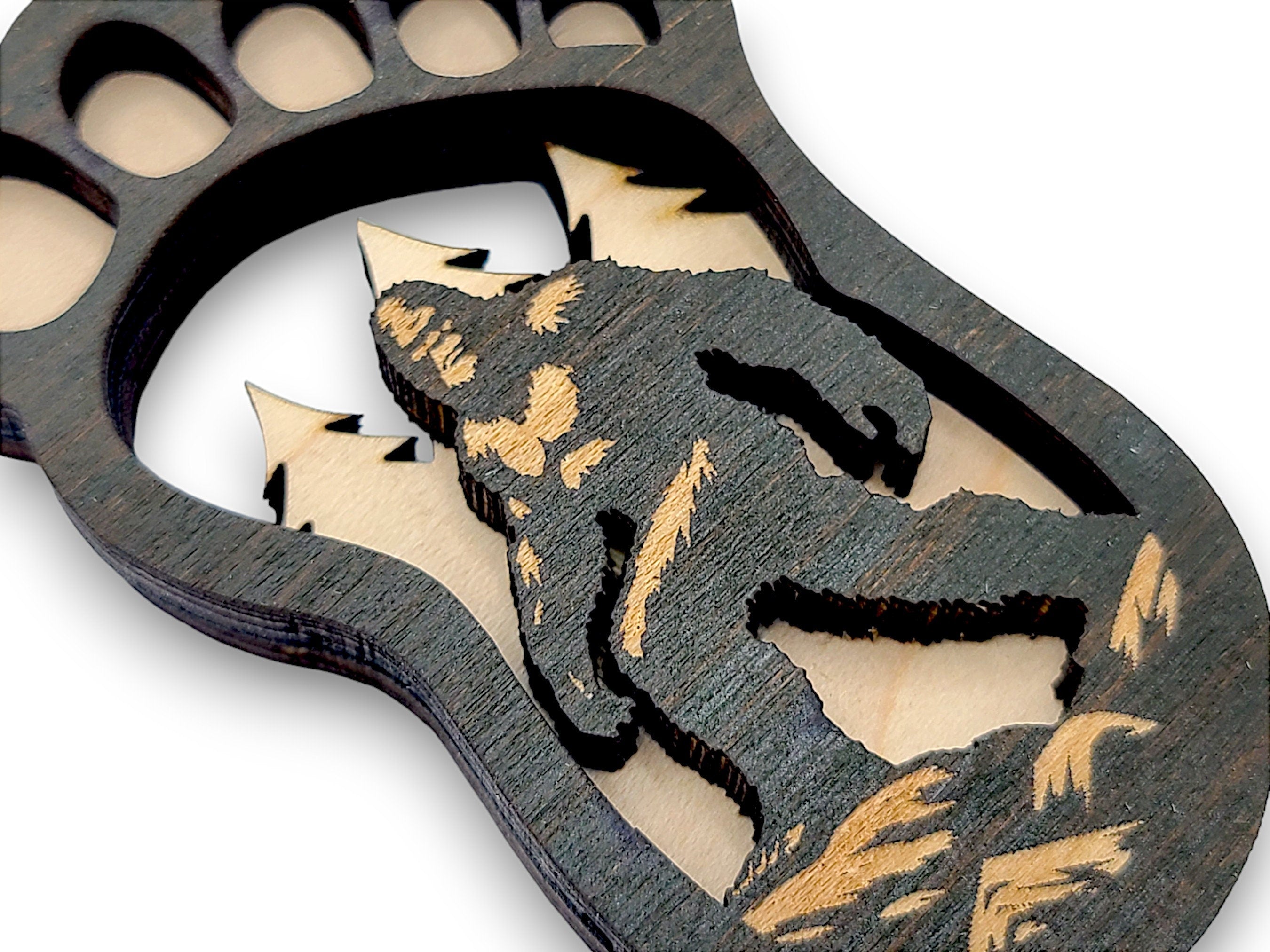 Bigfoot Footprint Keychain SVG | Sasquatch Laser Cut Keychain File | Wooden Keychain SVG | Glowforge & LightBurn Template