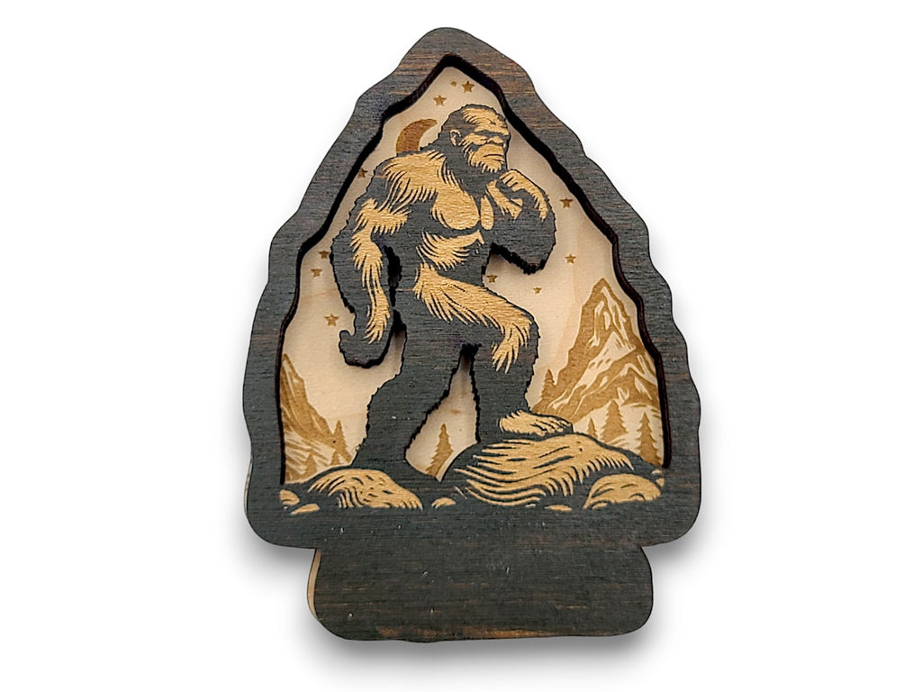 2 Layer Bigfoot Arrowhead Keychain Magnet craft Gift Souvenir SVG, png, dxf Laser File Instant Download Bundle Commercial License Included