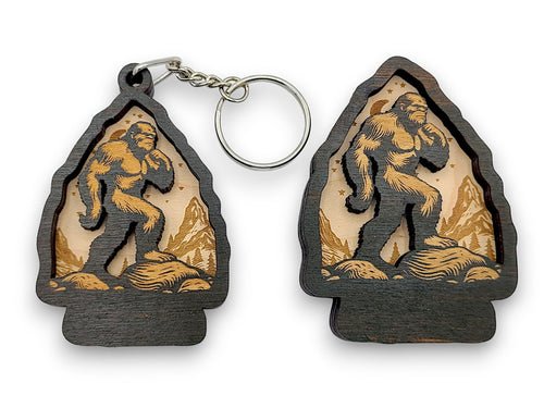 2 Layer Bigfoot Arrowhead Keychain Magnet craft Gift Souvenir SVG, png, dxf Laser File Instant Download Bundle Commercial License Included
