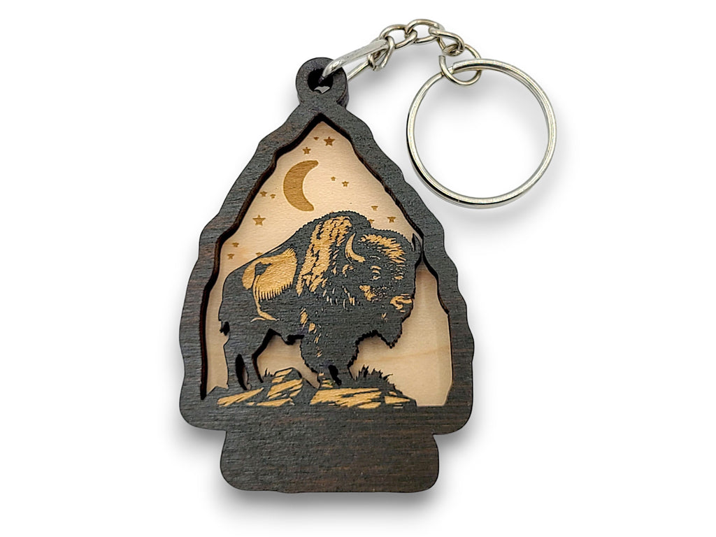 2 Layer Buffalo Arrowhead Keychain and Magnet craft SVG, png, dxf File Instant Download Bundle Commercial License Included
