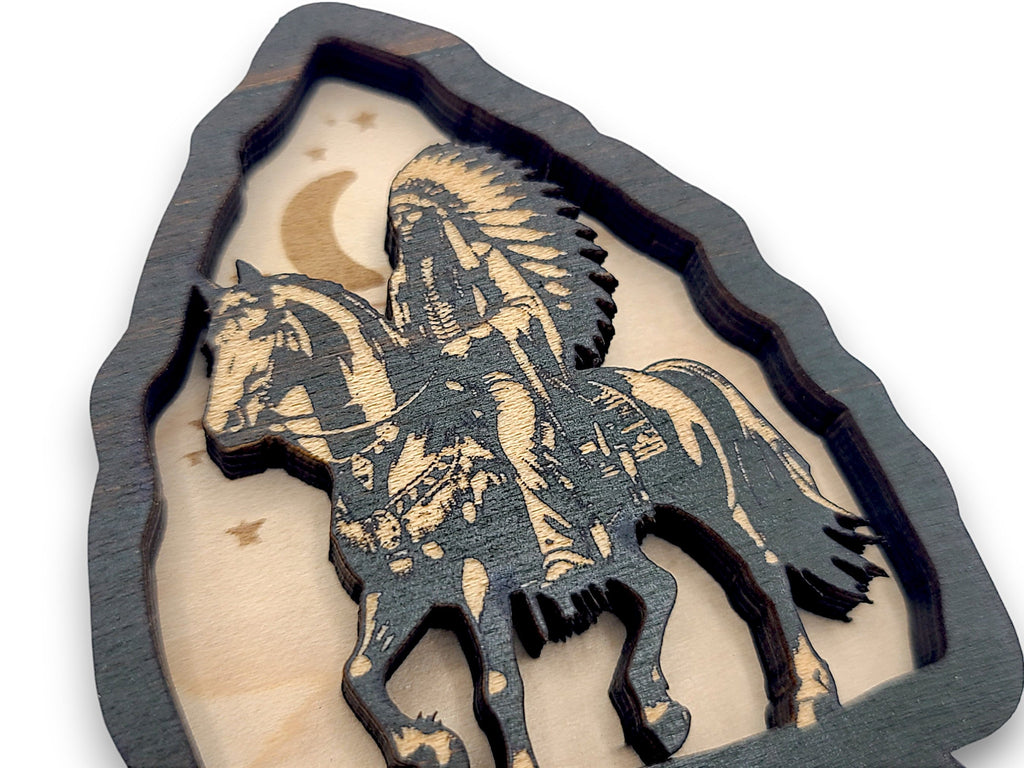 2 Layer Native American Horse Arrowhead Keychain and Magnet Craft Gift SVG, png, dxf File Instant Download Bundle Commercial License