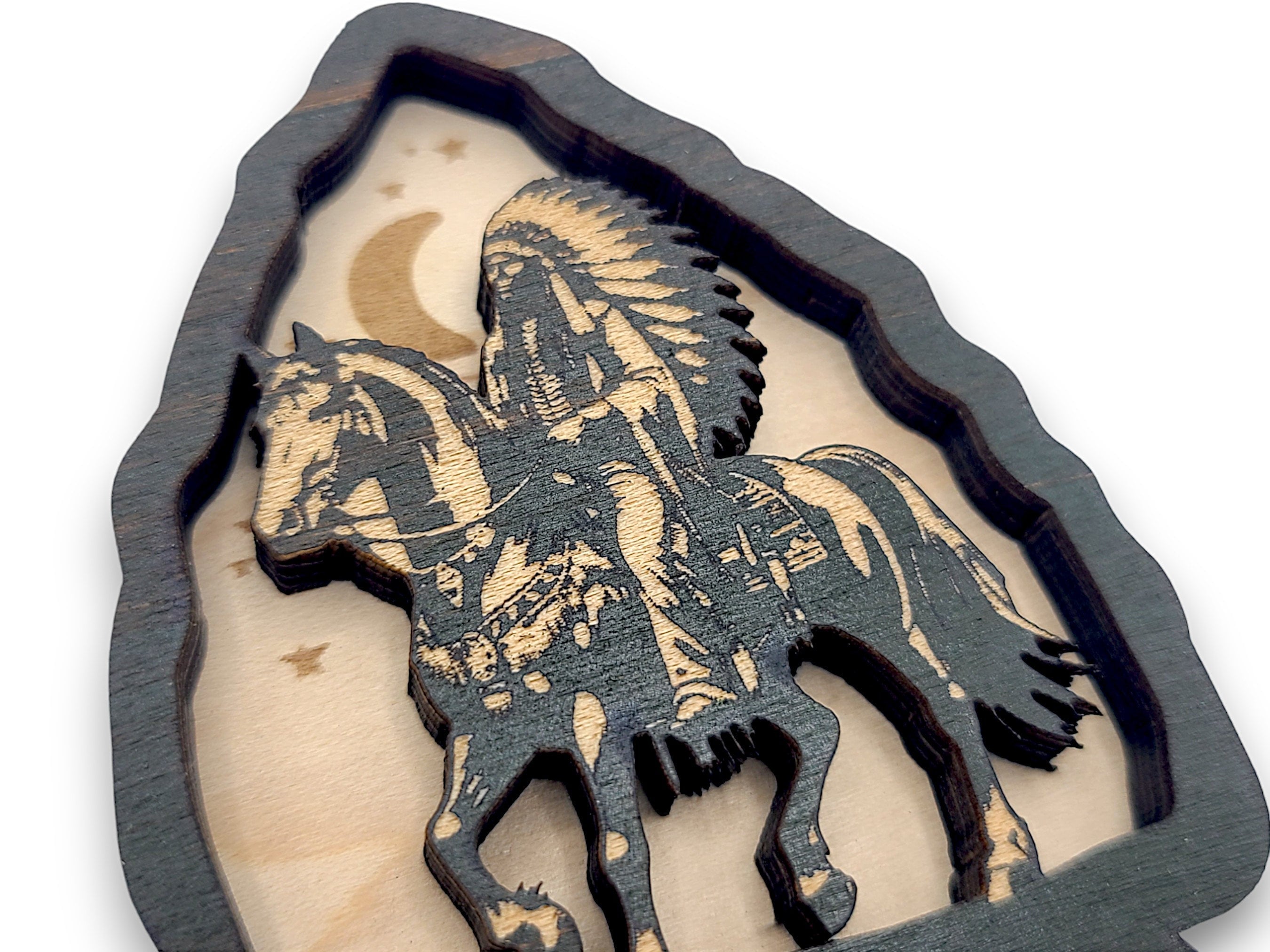 2 Layer Native American Horse Arrowhead Keychain and Magnet Craft Gift SVG, png, dxf File Instant Download Bundle Commercial License