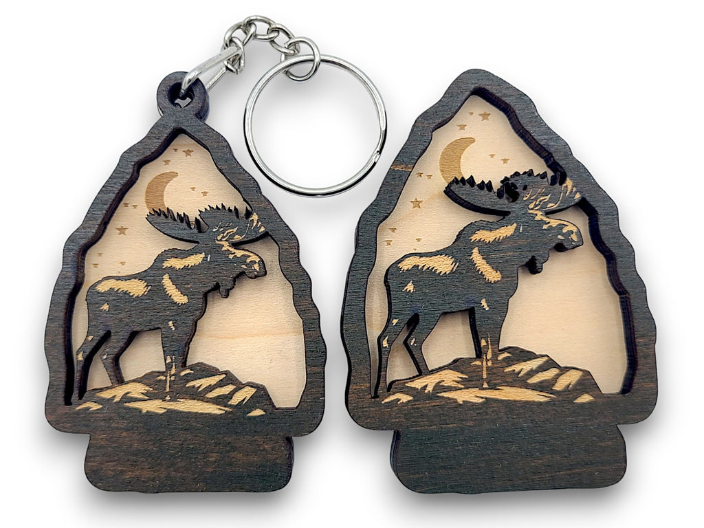 2 Layer Moose Arrowhead Keychain and Magnet Craft Gift Souvenir SVG, png, dxf File Instant Download Bundle Commercial License Included