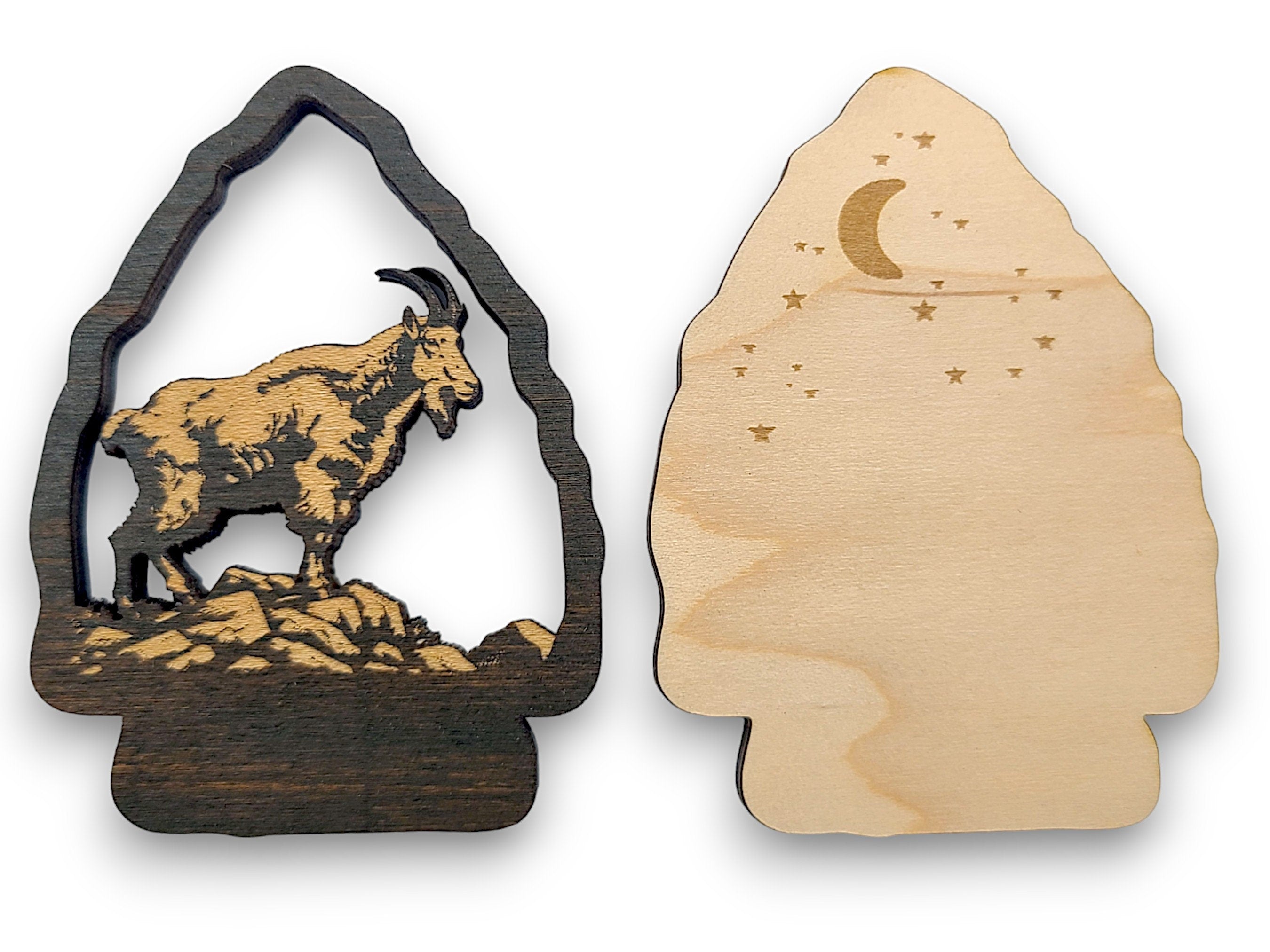 2 Layer Mountain Goat Arrowhead Keychain and Magnet Craft Gift Souvenir SVG, png, dxf File Instant Download Bundle Commercial License