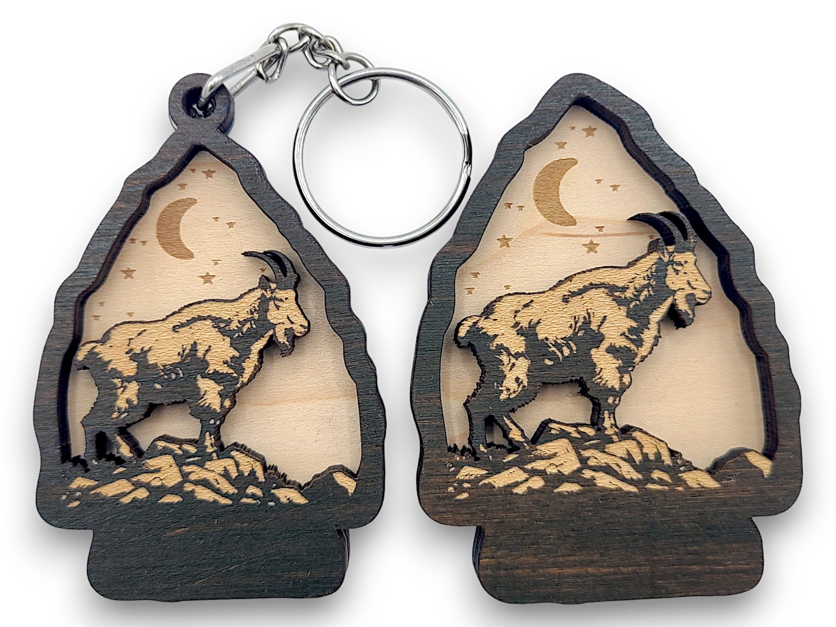 2 Layer Mountain Goat Arrowhead Keychain and Magnet Craft Gift Souvenir SVG, png, dxf File Instant Download Bundle Commercial License