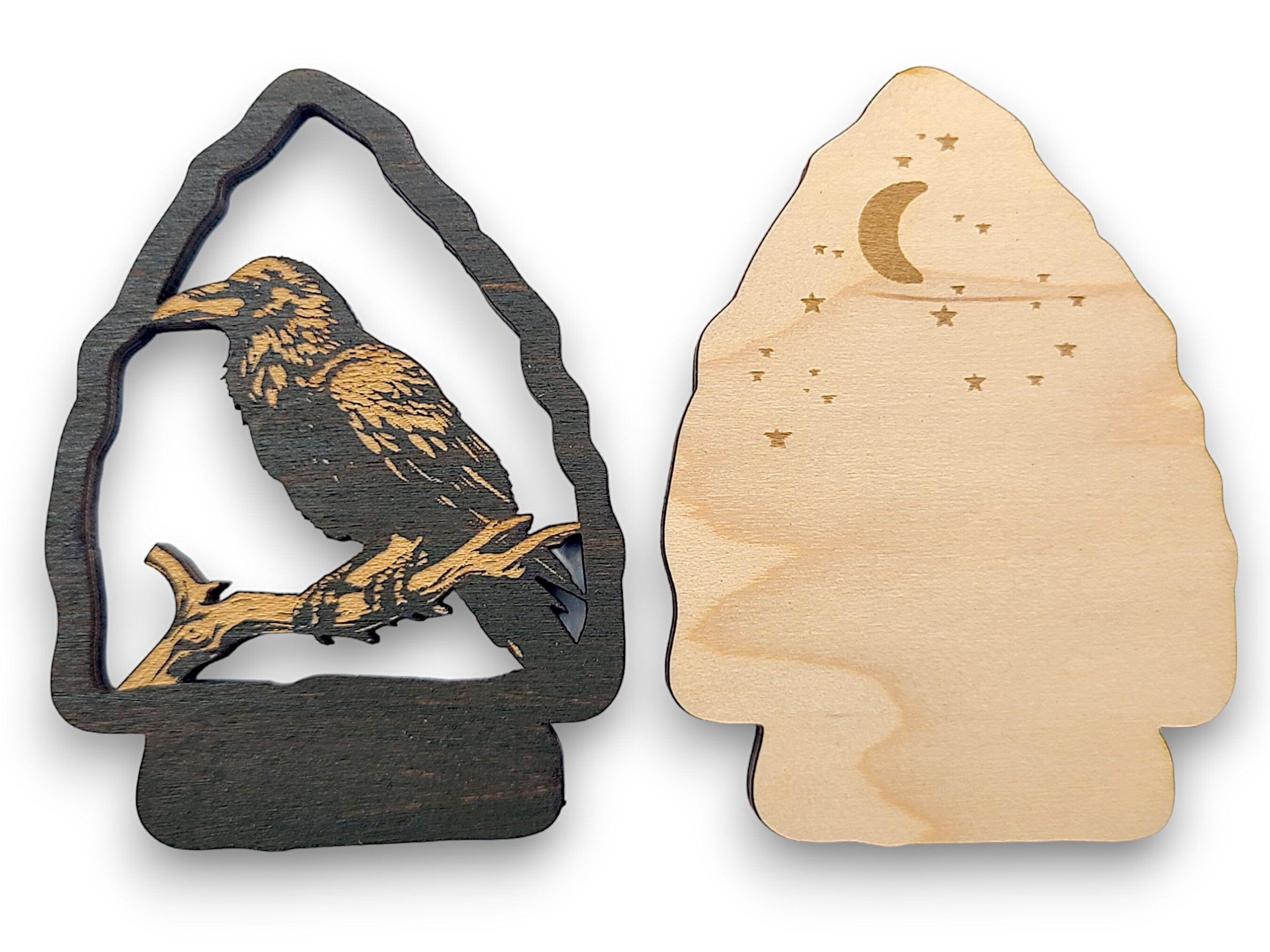 2 Layer Raven Crow Arrowhead Keychain and Magnet Craft Gift Souvenir SVG, png, dxf File Instant Download Bundle Commercial License