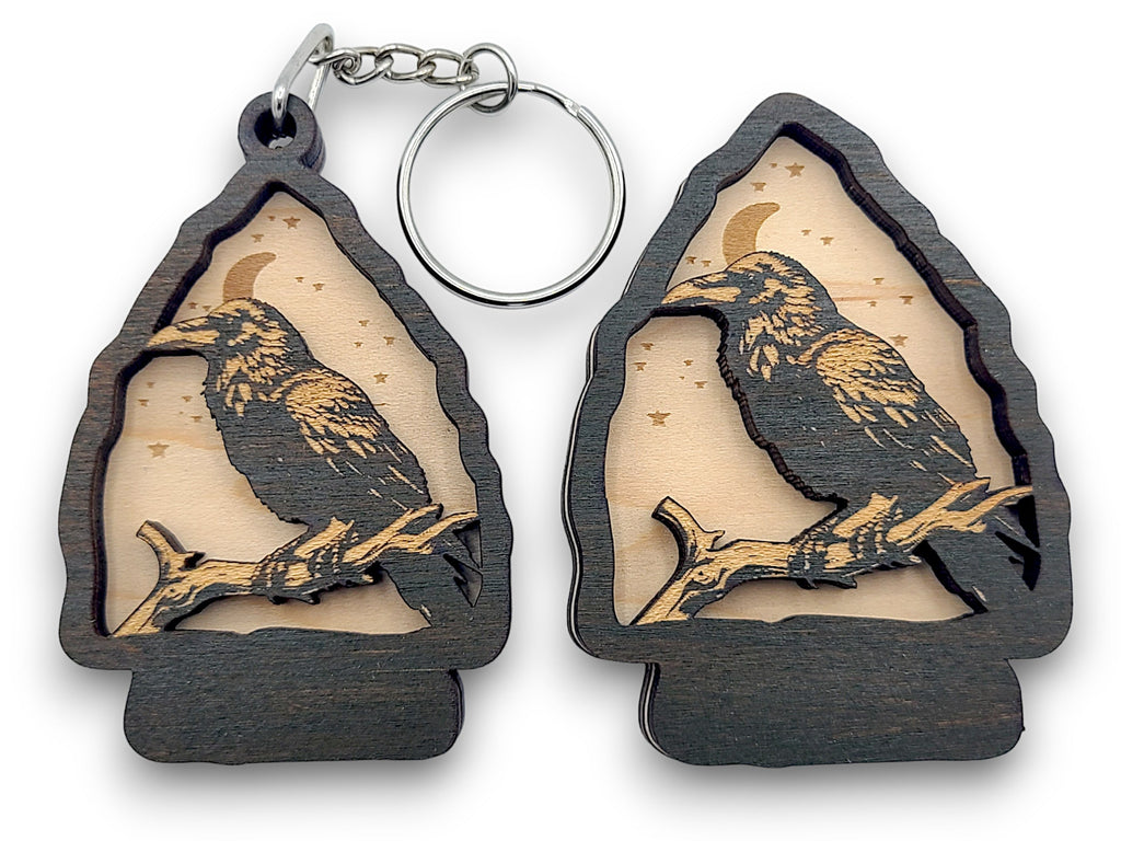 2 Layer Raven Crow Arrowhead Keychain and Magnet Craft Gift Souvenir SVG, png, dxf File Instant Download Bundle Commercial License