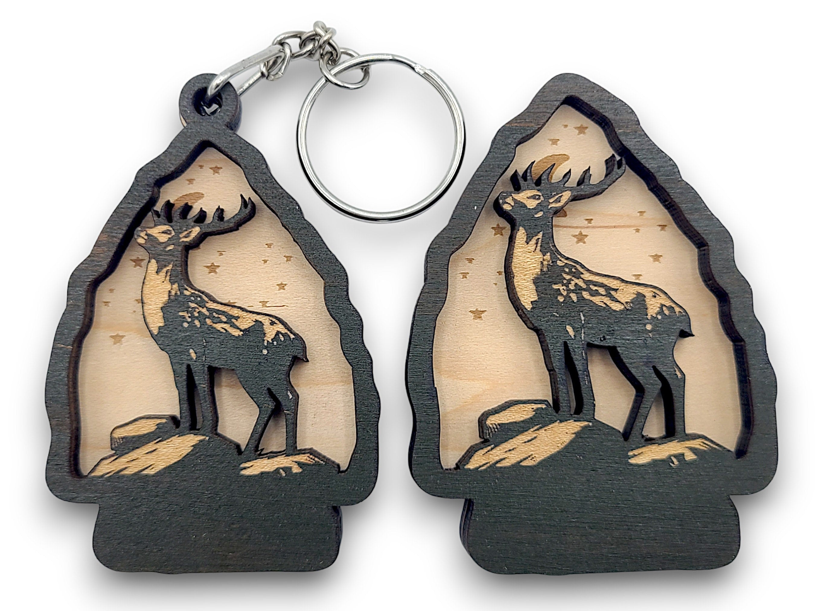 2 Layer Deer Arrowhead Keychain and Magnet Craft Gift Souvenir SVG, png, dxf File Instant Download Bundle Commercial License