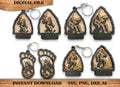 Bigfoot Keychain SVG Bundle | Laser Cut Keychain Files | Sasquatch Glowforge SVG | Wooden Keychain Templates | DXF PNG AI PDF