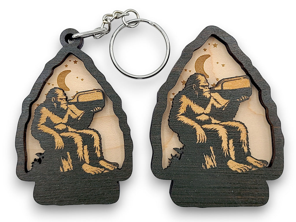 2 Layer Bigfoot Arrowhead Moonshine Keychain and Magnet craft SVG, png, dxf File Instant Download Bundle Commercial License Included